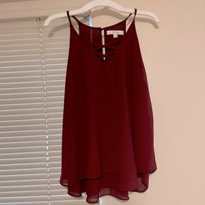 Maroon Crisscross Tank
